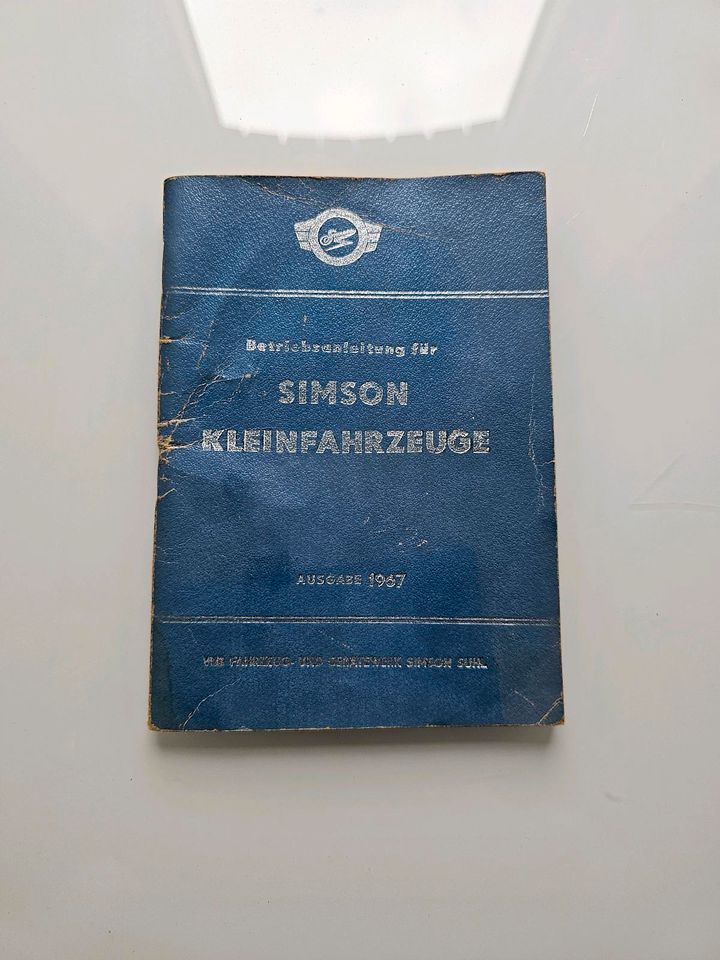 Simson Kleinfahrzeuge Betriebsanleitung Ausgabe 1967 in Ebersbach/Sachsen