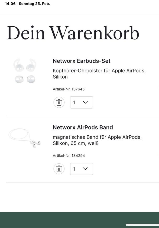 Apple AirPods 1,2,3 Zubehör Networx Band und Ohrpolster neu! in Essen-Haarzopf