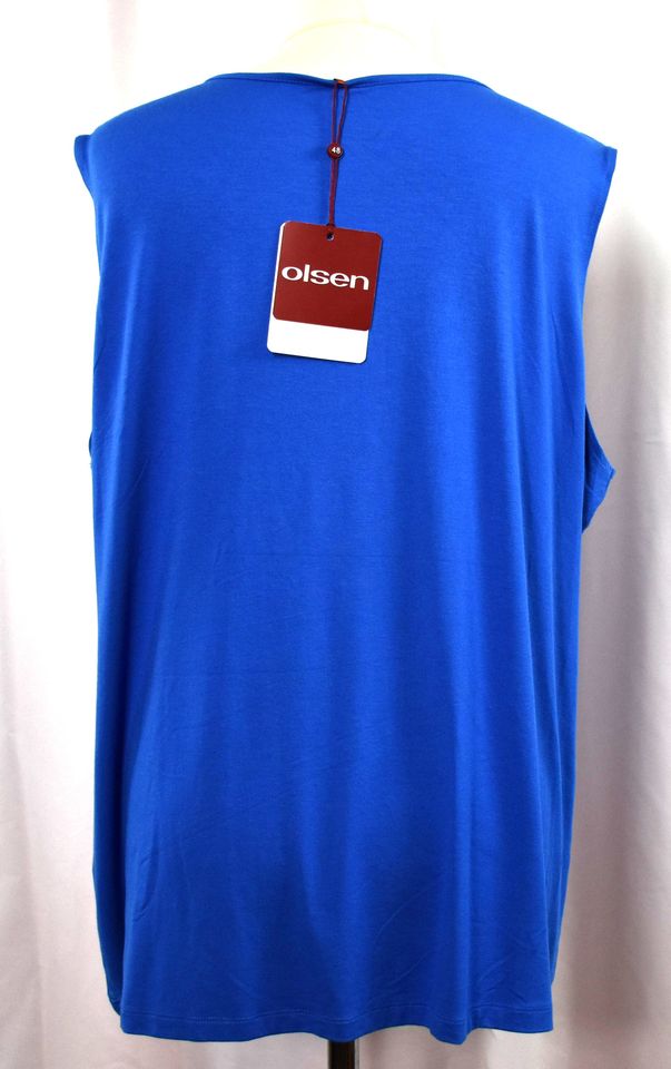 OLSEN Damen Tank Top mit Dekolleté Raffung Blau Gr. 48 in Herleshausen