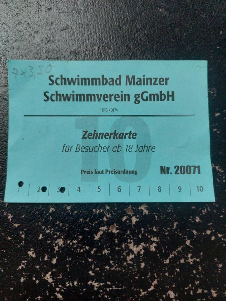 Zehnerkarte Schwimmbad Mainz in Oppenheim