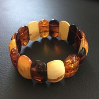 NEU - Armband mit Gummiband - Bernstein, braun beige Baden-Württemberg - Mietingen Vorschau