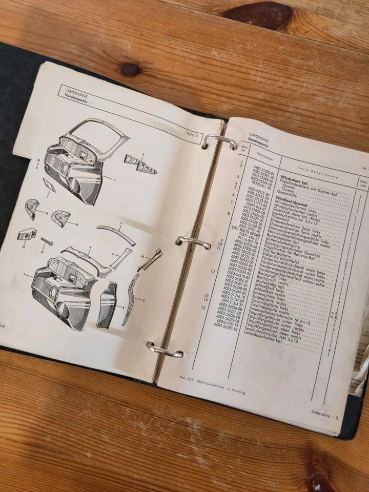 DKW Ersatzteilkatalog 83/1 Sonderklasse 1954 in Weißenberg