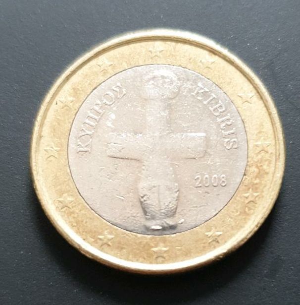 1€ Münze Zypern 2008 Jahr ,Fehlprägung. in Ludwigshafen