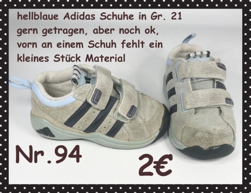 Babyschuhe in Gr. 21 , Adidas Ortholite KangaROOS Skechers Blinke in Calvörde