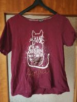 T Shirt von Street One, Gr 36,weinrot mit Katzenmotiv, nahezu neu Hessen - Geisenheim Vorschau