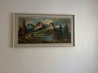 Ölgemälde Maler Lüft, Berglandschaft mit Hütte, 112 x 62 cm Bayern - Großwallstadt Vorschau