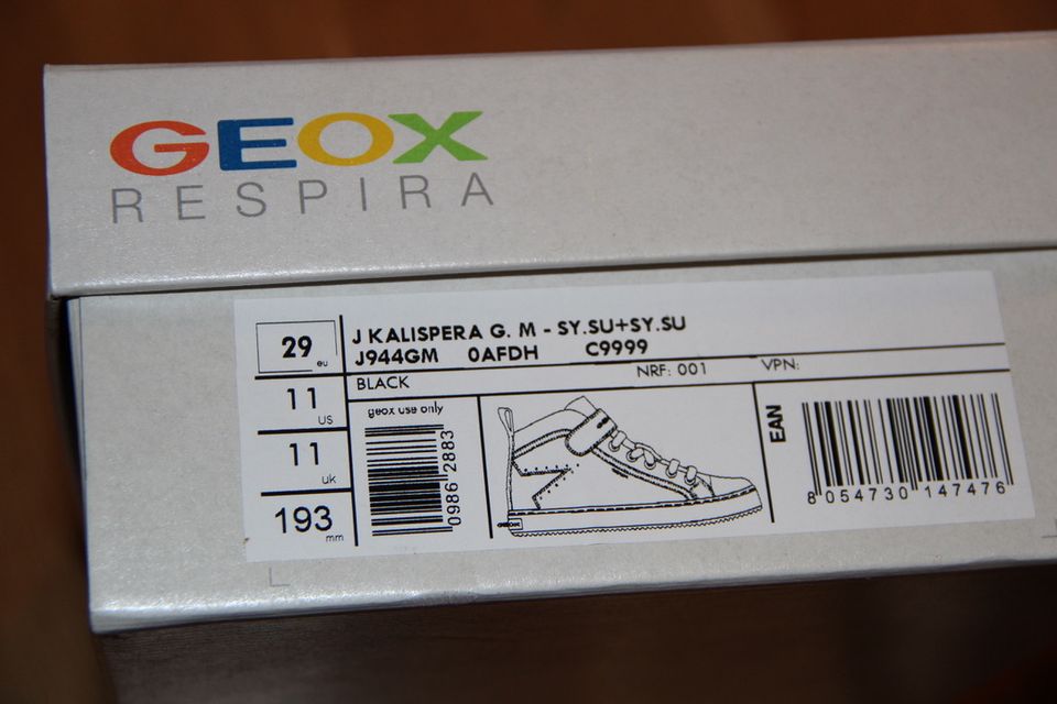 Geox Mädchen Schuhe Sneaker schwarz leo Gr 29 in Albachten