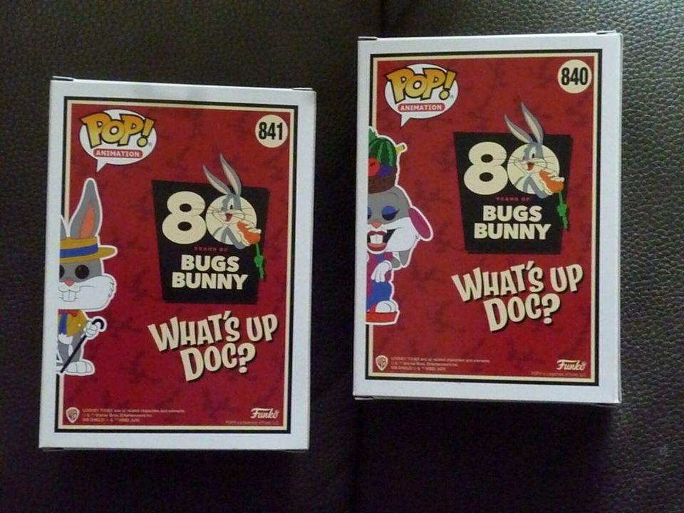 Funko Pop Nr 840 & 841 = Looney Tunes - 80 years - Bugs Bunny in Halle