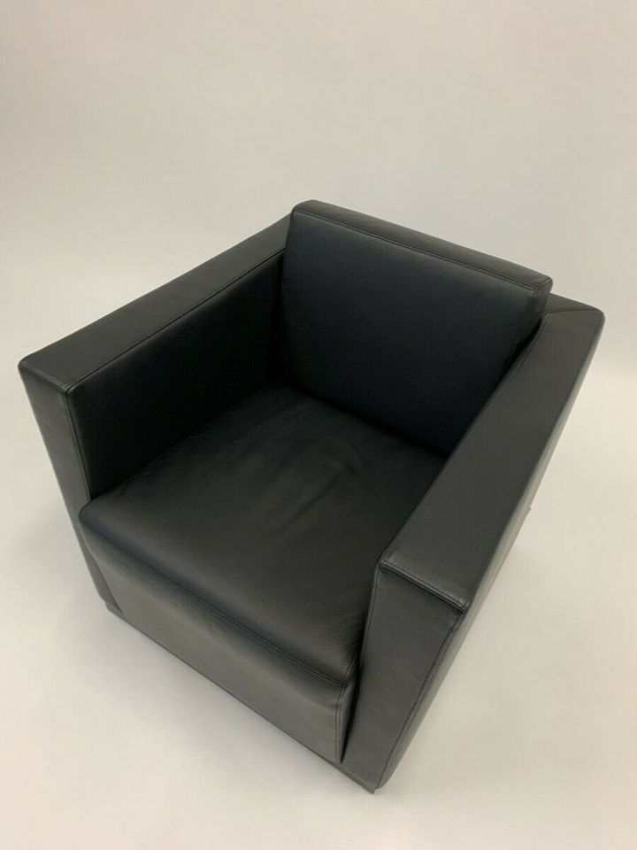 Walter Knoll Ledersessel schwarz Refurbished in Hemmingen