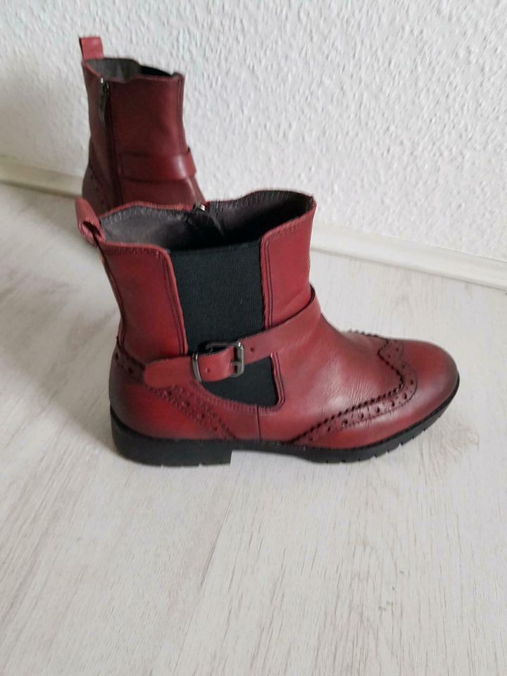 Tamaris Stiefeletten -bordeux- Leder- Gr. 38 in Berlin