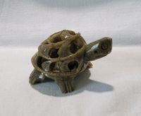 Figur Schildkröte mit Baby Speckstein Kunsthandwerk aus Indien Bayern - Kaufbeuren Vorschau