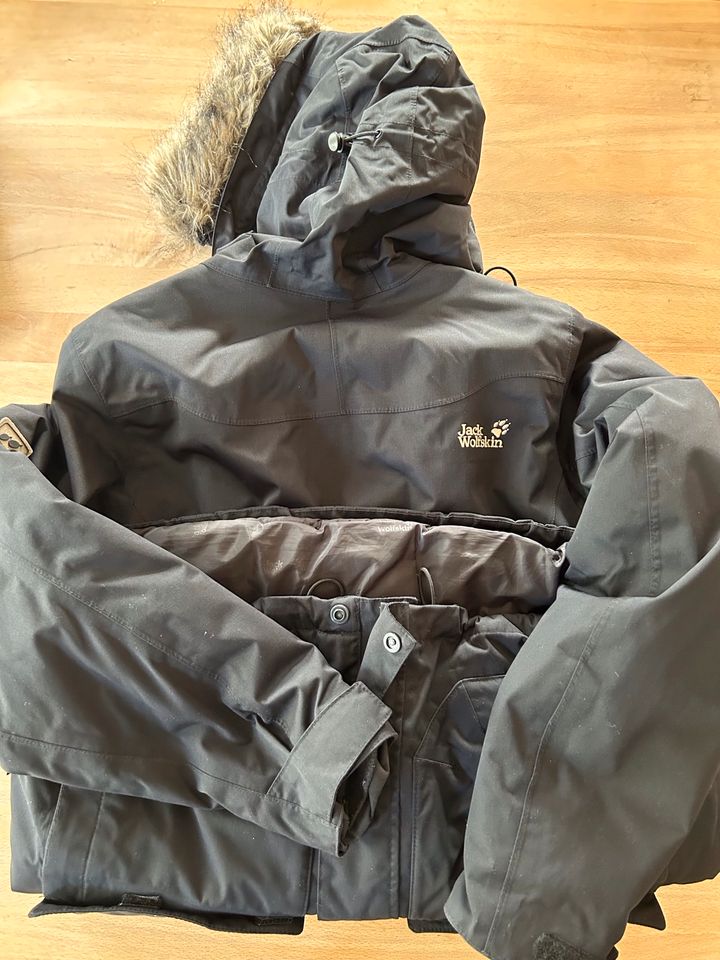 Jack Wolfskin Damen Parka, Winterjacke, Teddy, schwarz, M in Poxdorf