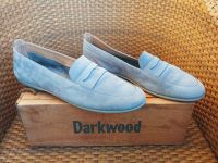 Darkwood Slipper Mokassin 41 * Nubukleder Steel Blue Stahlblau Brandenburg - Bernau Vorschau