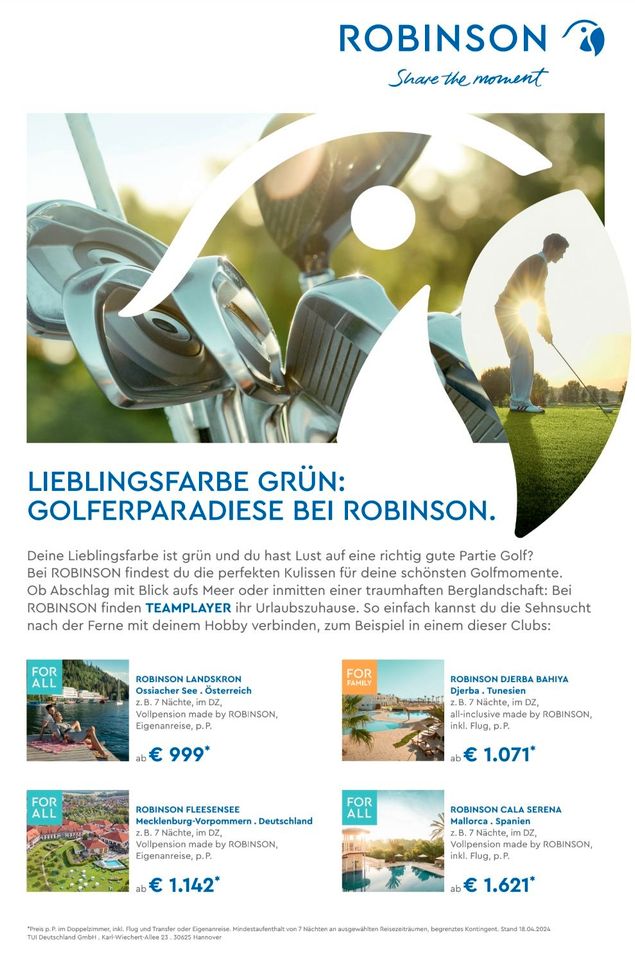 Urlaub - Reisebüro - Robinson Club in Wedel