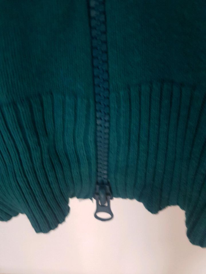 Mango Strickjacke/ Jacke blau/ türkis Damen Gr. L mit Kapuze in Mainz