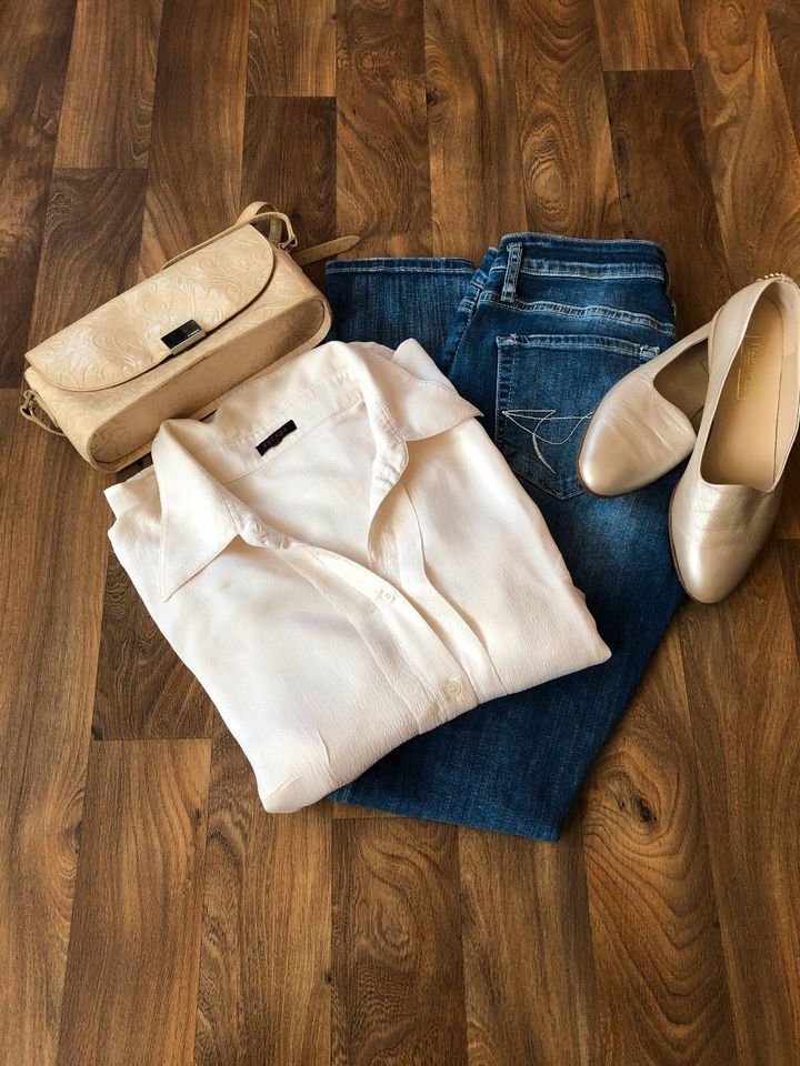 Escada Bluse / Jeans Soccx / Disser Tasche / Ital. Ballerina 40 in Bernburg (Saale)