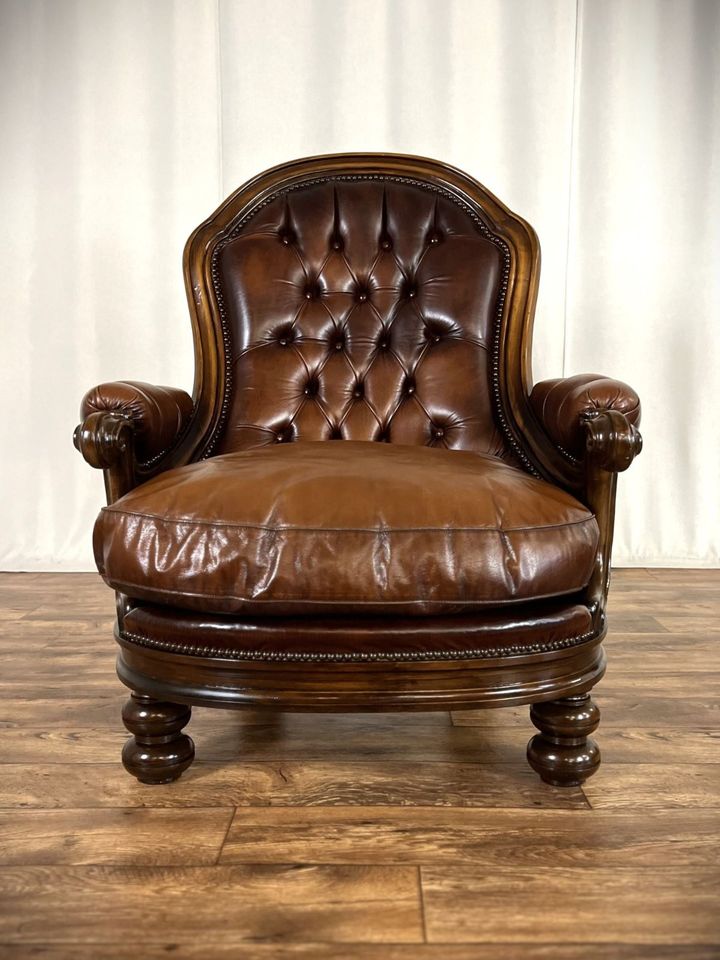 Chesterfield Ledersessel Vintage Sessel Barock Court Chair in Hüllhorst