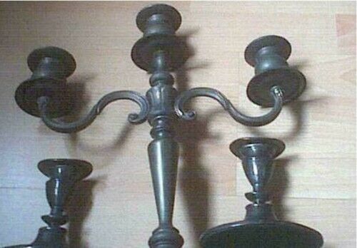 3 versilberte Kerzenständer Kerzenhalter antik Stil silber farben in St. Ingbert