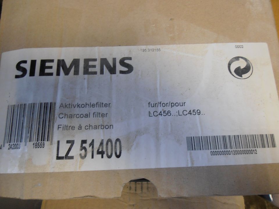 Aktivkohlefilter Filter Siemens für Abzugshaube neu OVP in Dresden