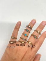 Messing Vintageringe Ring 18mm 1980er Perlmutt Türkis Boho Hippie Hessen - Rodgau Vorschau