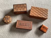5 Stück Holzschatullen mit verschiedenen Mustern. Bayern - Amberg Vorschau