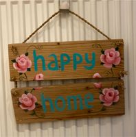 Holzschild „Happy home“ - Boho - Ibiza-Stil Rheinland-Pfalz - Kruft Vorschau