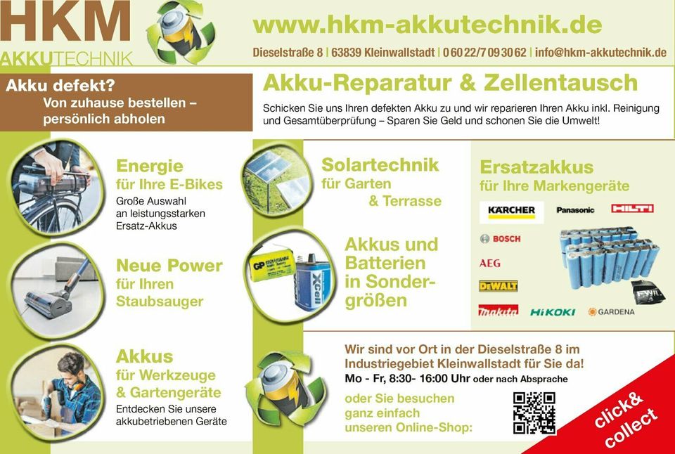 Akkureparatur / Zellentausch für E-Bike Akkus in Kleinwallstadt