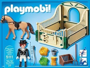 Playmobil 5111 Deutsches Springpferd mit grün-Beiger Pferdebox in Eschenburg