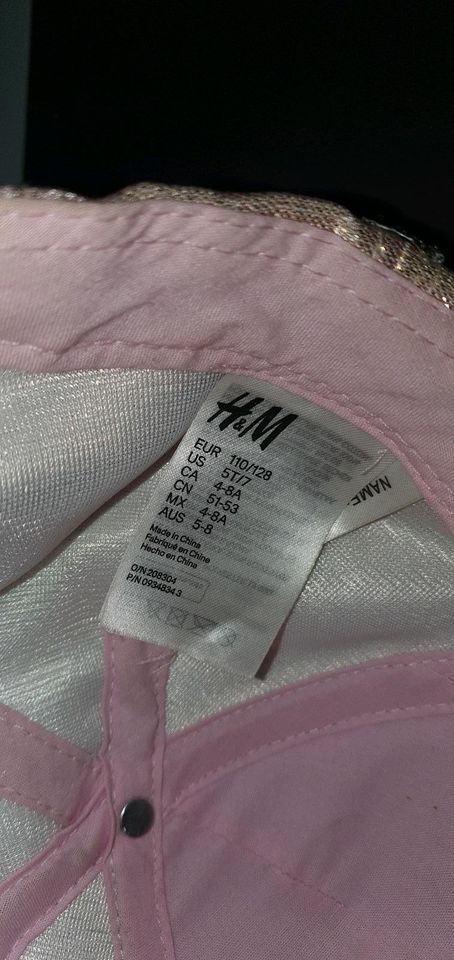 Kinderbacecape rosa glitzer Gr.110/128 von h&m  Cap mit schimmern in Dresden