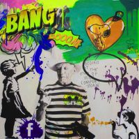 *KAPOW! Hommage Picasso Neon Girl with Balloon 100x100 cm Pop Art München - Moosach Vorschau