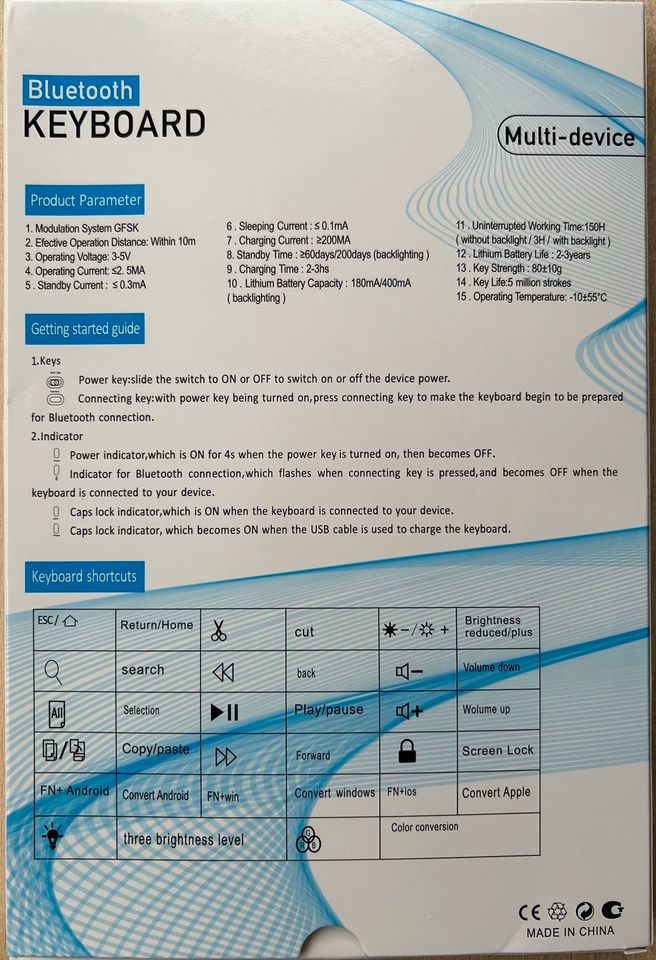 Bluetooth-Tastatur beleuchtet in Blaubeuren
