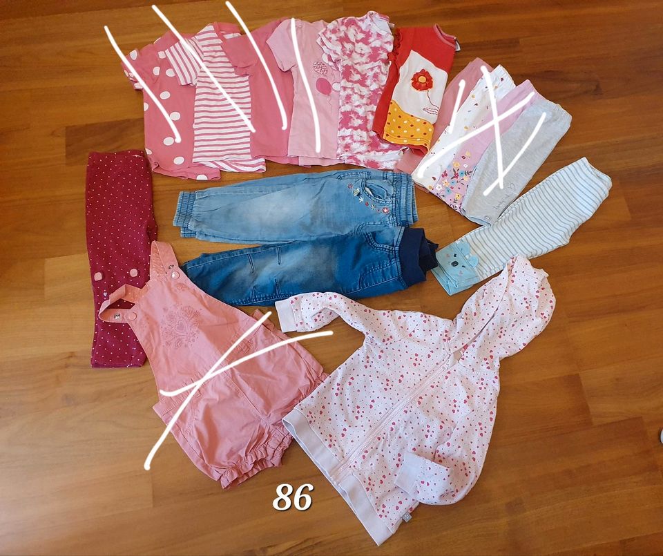 7 teiliges Mädchen Set 86 Hosen Leggings T-Shirts Sweatjacke in Hagen am Teutoburger Wald