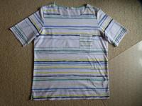 BRAX T-Shirt weiß gestreift blau gelb grün Oberteil Top 42 L XL Rheinland-Pfalz - Guldental Vorschau