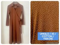 UNIQLO Kleid Wickelkleid XS Polkadots Camel Düsseldorf - Oberbilk Vorschau