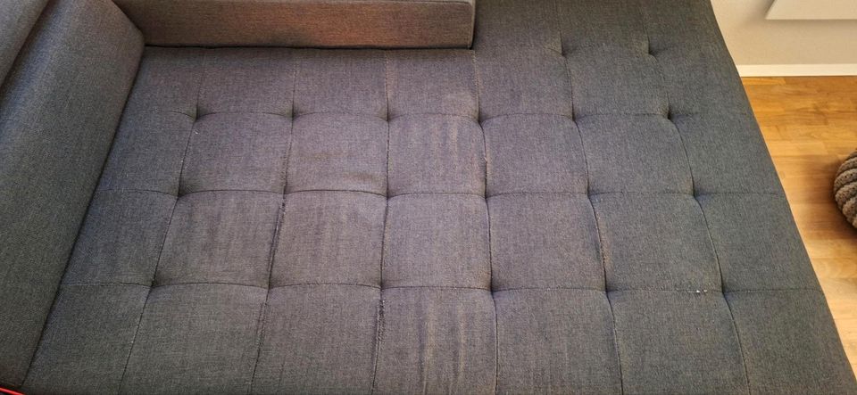 Couch/Sofa, blaugrau, elektr. ausfahrbar, 300Lx210T in Bubenreuth