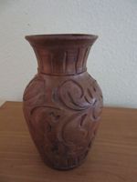 Retro-Deko Blumenvase in Mittelbraun mit Ornamentmuster Hessen - Leun Vorschau