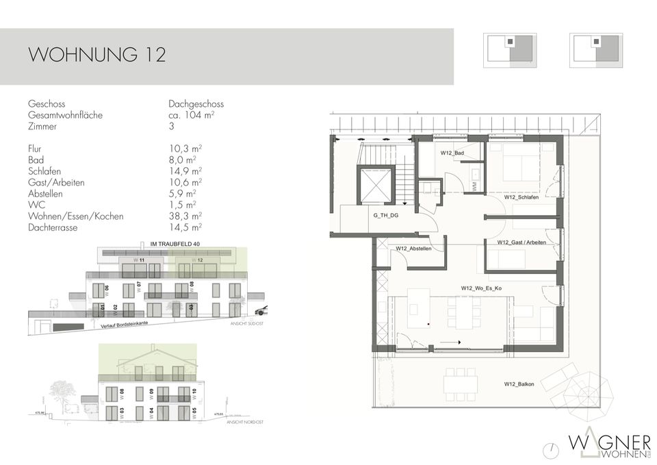 Moderne 3-Zimmer-Wohnung mit Dachterrasse Ellw.-Eggenrot in Ellwangen (Jagst)