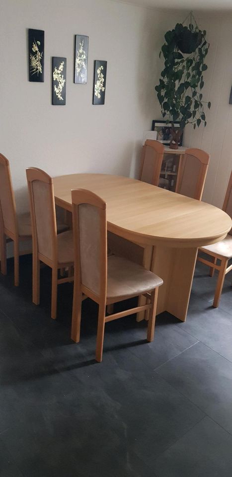 Esstisch Tisch Küchentisch ausziehbar mit 10 Stühlen in Ruppichteroth