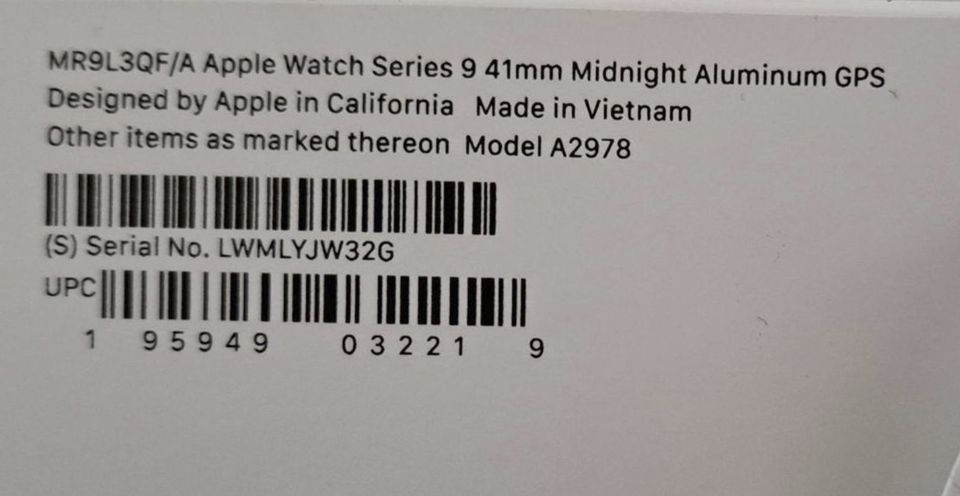 Apple Watch Series 9 GPS 41mm Mitternacht Nike Sport neu in Gunzenhausen