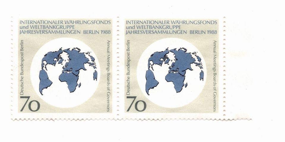 Doppel-Briefmarke Internationaler Währungsfonds - Weltbankgruppe in Kirchham