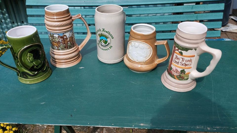 5 Keramik Bierkrüge je 2€! in Ueckermuende