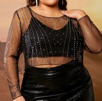 Strass Top 2XL 48 transparent Netz Shein Curve Plus Size Walle - Utbremen Vorschau