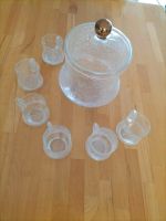Eisglas Bowle Set Schale mit 6 Gläsern und Decke zu verschenken Nordrhein-Westfalen - Leopoldshöhe Vorschau