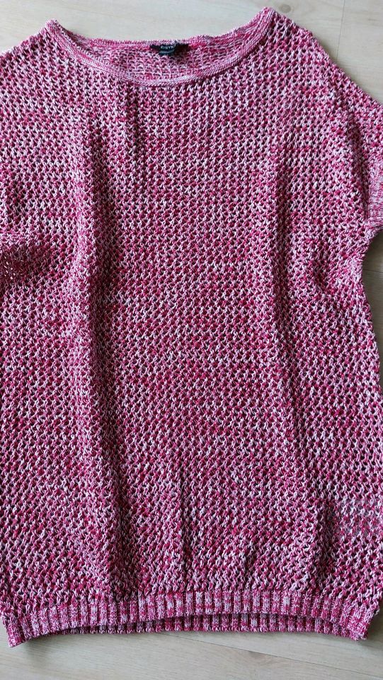 Strickpullover kurzarm rot weiß M 38 Damen in Sonthofen