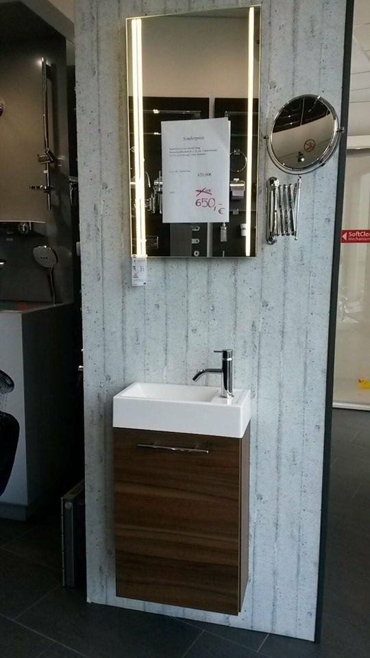 Badea Badmöbel Waschbecken LED Spiegel für Gäste WC, Aussteller in Glinde