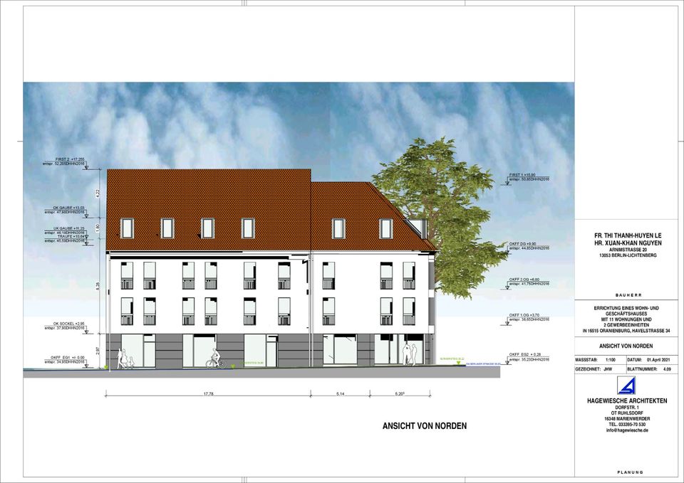 WE 11 Neubau 4 Zimmer-Wohnung 130 m² ab 01.07.2024 hochenergetische Architektur in Oranienburg