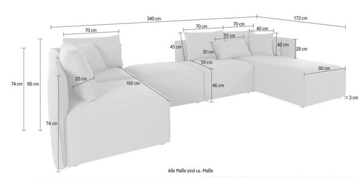 andas Wohnlandschaft Couch Sofa „ Nöre Rose „ UVP1789€ in Wittenburg