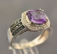 EDEL Amethyst Diamant Ring 52 Diamanten 925 Sterling Silber Gr 57 Rostock - Südstadt Vorschau