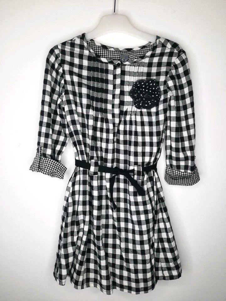 Gr. 116 2-teiliges Zara Kleid schwarz  weiß in Ulm