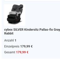 Cybex SILVER Kindersitz Pallas-fix Gray Rabbit Steele / Kray - Essen Freisenbruch Vorschau